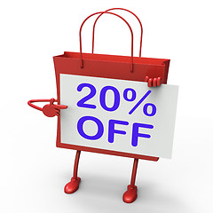 Image showing Twenty Percent Reduced On Shopping Bags Shows 20 Bargains