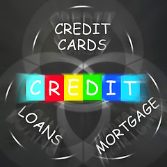 Image showing Financial Words Displays Credit Mortgage Banking and Loans