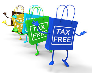 Image showing Tax Free Bags Represent Duty Exempt Discounts