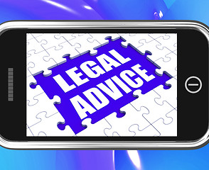 Image showing Legal Advice Tablet Shows Expert Or Lawyer Assistance Online