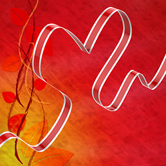 Image showing Ribbon Heart Means Love Affection And Attraction