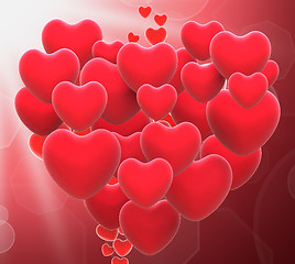 Image showing Heart Made With Hearts Means Love Relationships Or Couples