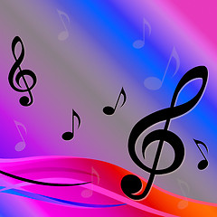 Image showing Treble Clef Background Means Melody Composition Or Musical Backg