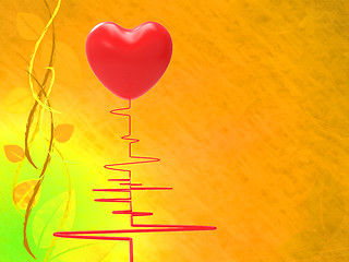 Image showing Heart On Electro Shows Red Pulse Or Pressure Test