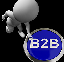 Image showing B2B Button Shows Business Partnership Or Deal