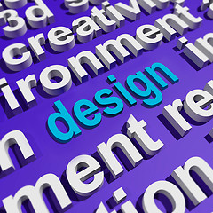 Image showing Design In Word Cloud Shows Creative Artistic Designing