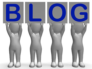 Image showing Blog Banners Shows Online Blogging And Social Media