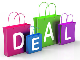 Image showing Deal On Shopping Bags Shows Bargains And Promotions