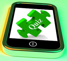 Image showing Quiz Smartphone Shows Exam Test Or Game