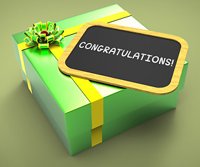 Image showing Congratulations Present Card Shows Accomplishments And Achieveme