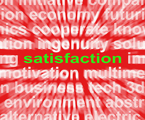 Image showing Satisfaction Word Shows Enjoyment Contentment And Fulfilment