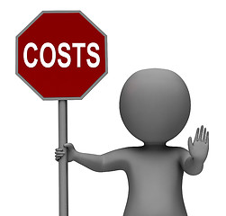 Image showing Costs Stop Sign Means Stopping Overhead Expenses