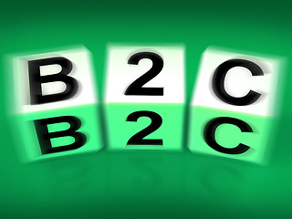 Image showing B2C Blocks Displays Business and Commerce or Consumer
