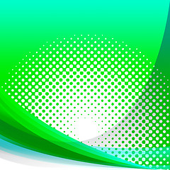 Image showing Dotted Green Wave Background Shows Dotted Pattern Or Abstract De