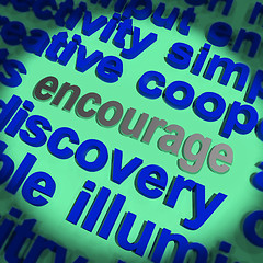 Image showing Encourage Word Means Motivation Inspiration And Support