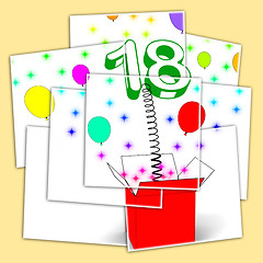 Image showing Number Eighteen Surprise Box Displays Party Decorations And Spar