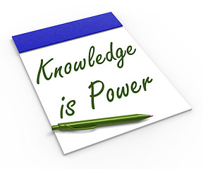 Image showing Knowledge Is Power Notebook Means Successful Intellect And Menta