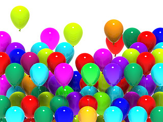 Image showing Colourful Balloons Mean Cheerful Party Or Happy Celebration