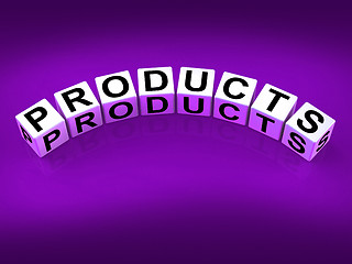 Image showing Products Blocks Show Goods in Production to Buy or Sell