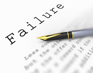 Image showing Failure Word Shows Unsuccessful Deficient Or Underachieving