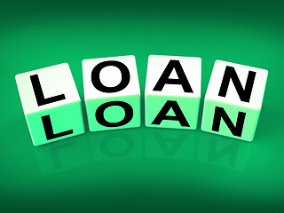 Image showing Loan Blocks Mean Funding Lending or Loaning