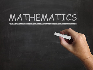 Image showing Mathematics Blackboard Means Geometry Calculus Or Statistics