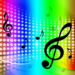 Image showing Treble Clef Background Means Artistic Melodies And Sounds