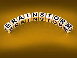 Image showing Brainstorm Dice Shows Creative Ideas And Thoughts