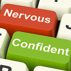 Image showing Nervous Confident Keys Shows Nerves Or Confidence