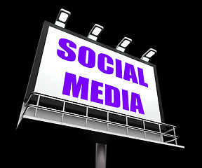 Image showing Social Media Sign Means Internet Communication and Networking