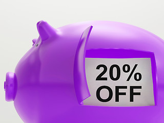 Image showing Twenty Percent Off Piggy Bank Shows 20 Discount