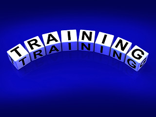 Image showing Training Blocks Mean Educating Coaching and Teaching