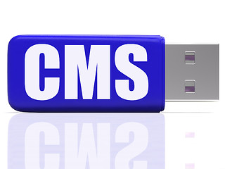 Image showing CMS Pen drive Means Content Optimization Or Data Traffic