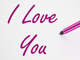 Image showing I Love You On Whiteboard Shows Dating And Romance