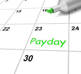 Image showing Payday Calendar Means Receiving Income For Work