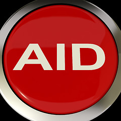 Image showing Aid Button Means Help Assist Or Rescue