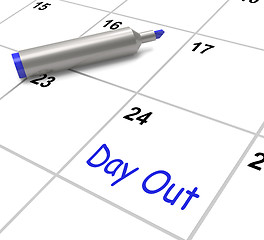 Image showing Day Out Calendar Means Excursion Trip Or Visiting