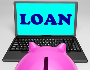 Image showing Loan Laptop Means Lending And Borrowing Money