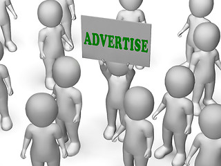 Image showing Advertise Board Character Means Marketing Strategy Or Business A