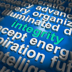 Image showing Integrity Word Cloud Shows Honesty Morality And Trust