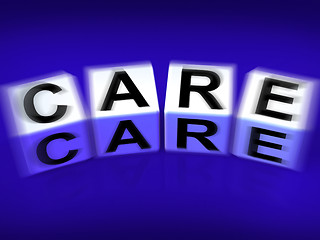 Image showing Care Blocks Displays Concern And Caring For