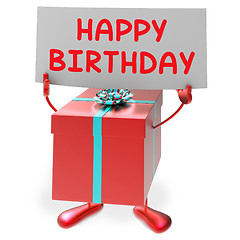 Image showing Happy Birthday Sign Means Presents and Gifts