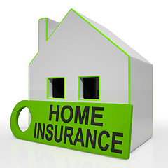 Image showing Home Insurance House Shows Premiums And Claiming