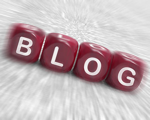 Image showing Blog Dice Displays Writing News Marketing Or Opinion