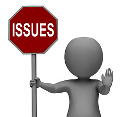 Image showing Issues Stop Sign Shows Stopping Problems Difficulty Or Troubles