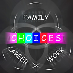 Image showing Words Displays Choices of Family Career and Work