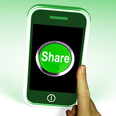 Image showing Share Smartphone Means Online Sharing And Community