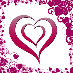 Image showing Heart On Background Means Artistic Love Or Passionate Art