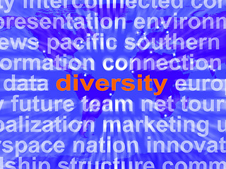 Image showing Diversity Word Cloud Shows Multicultural Diverse Culture