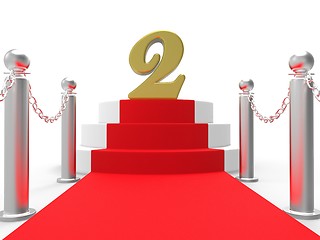 Image showing Golden Two On Red Carpet Shows Movies Awards Or Second Place
